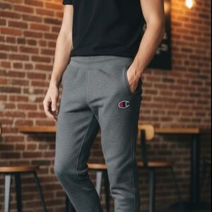 Champion Men’s Powerblend Fleece Joggers - Dark Grey Heather - SIZE M For Kids